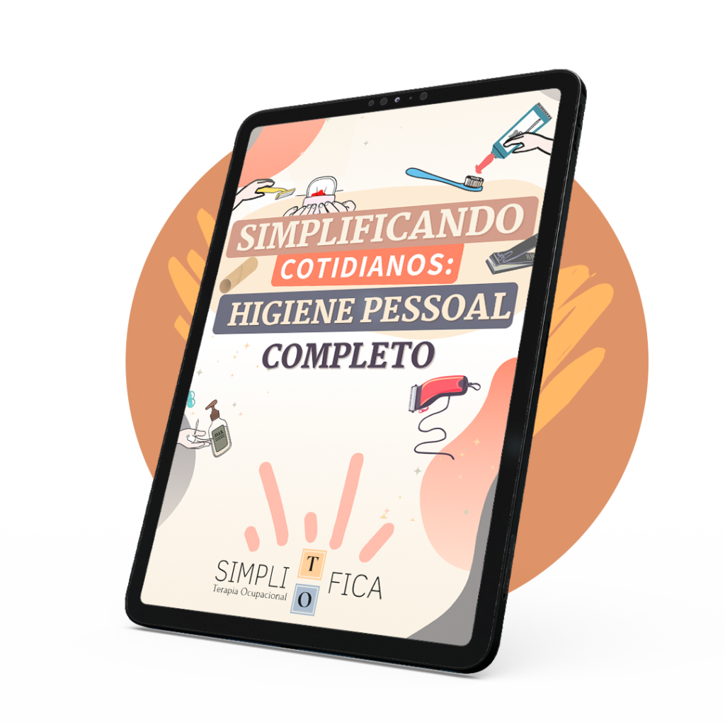 Imagem de um Tablet com a imagem da capa do E-book Simplificando Cotidianos